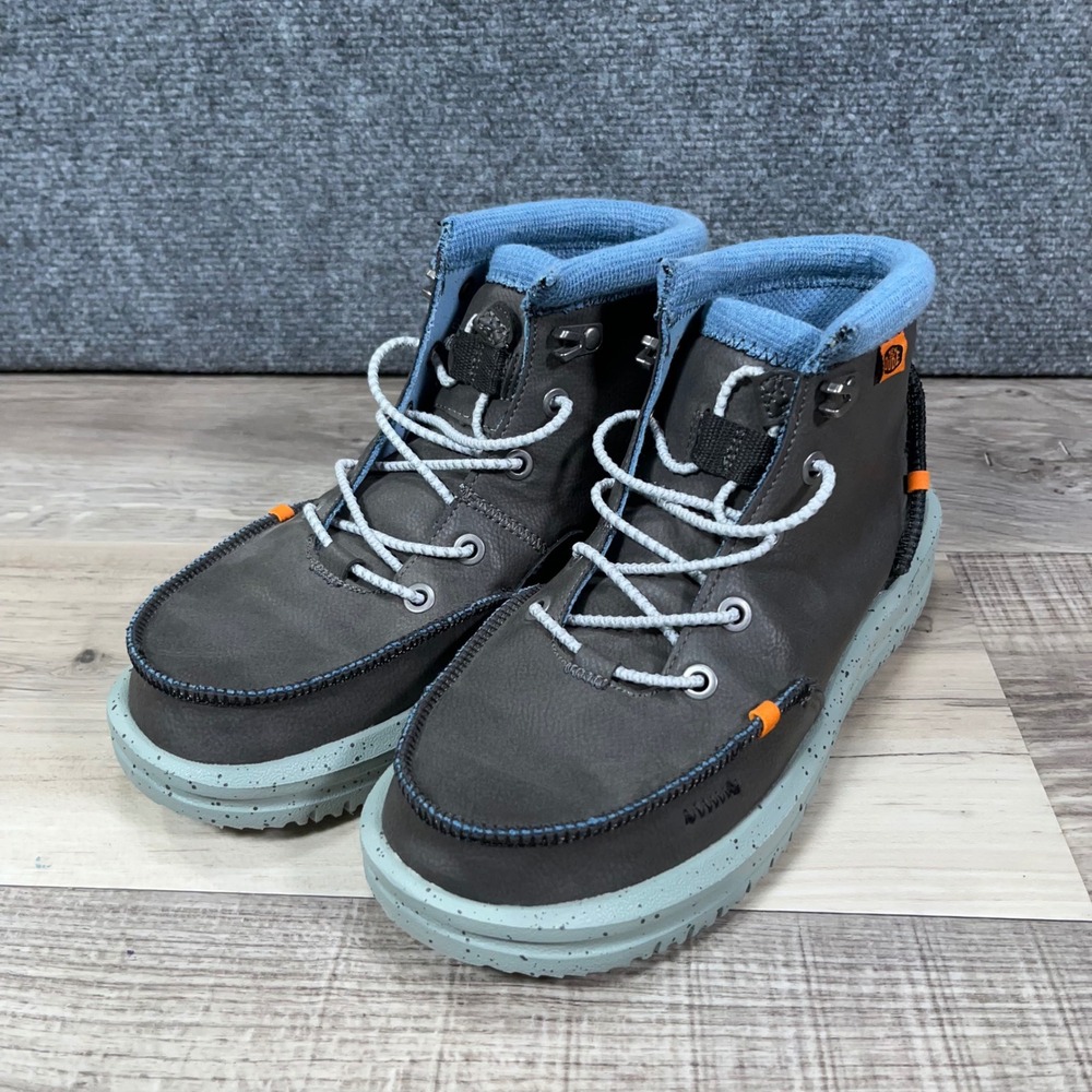 Hey Dude Bradley Boot Youth Size 5 Leather Lightweight Ankle Boot  Blue Gray